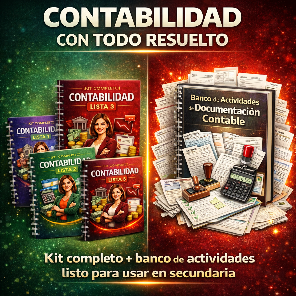 Kit Completo Contabilidad Lista + Banco de Actividades de Documentación Contable